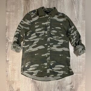 Express Camo Denim Button Down Shirt